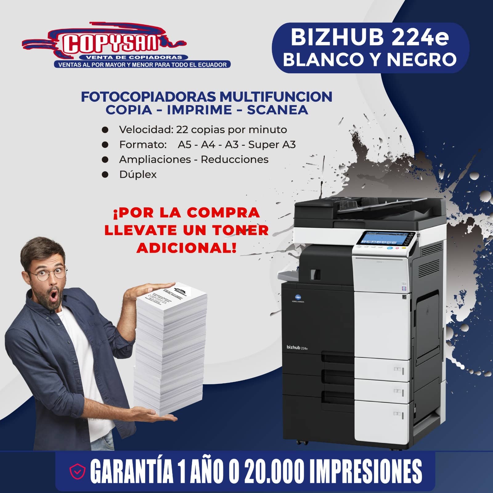 KONICA MINOLTA BIZHUB 224e | Copiadoras Copysan